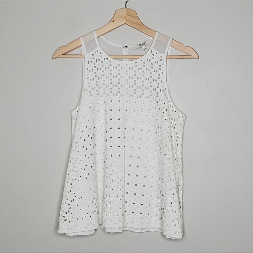 MADEWELL | White Eyelet Cutouts Tank | 2 - Picture 2 of 4